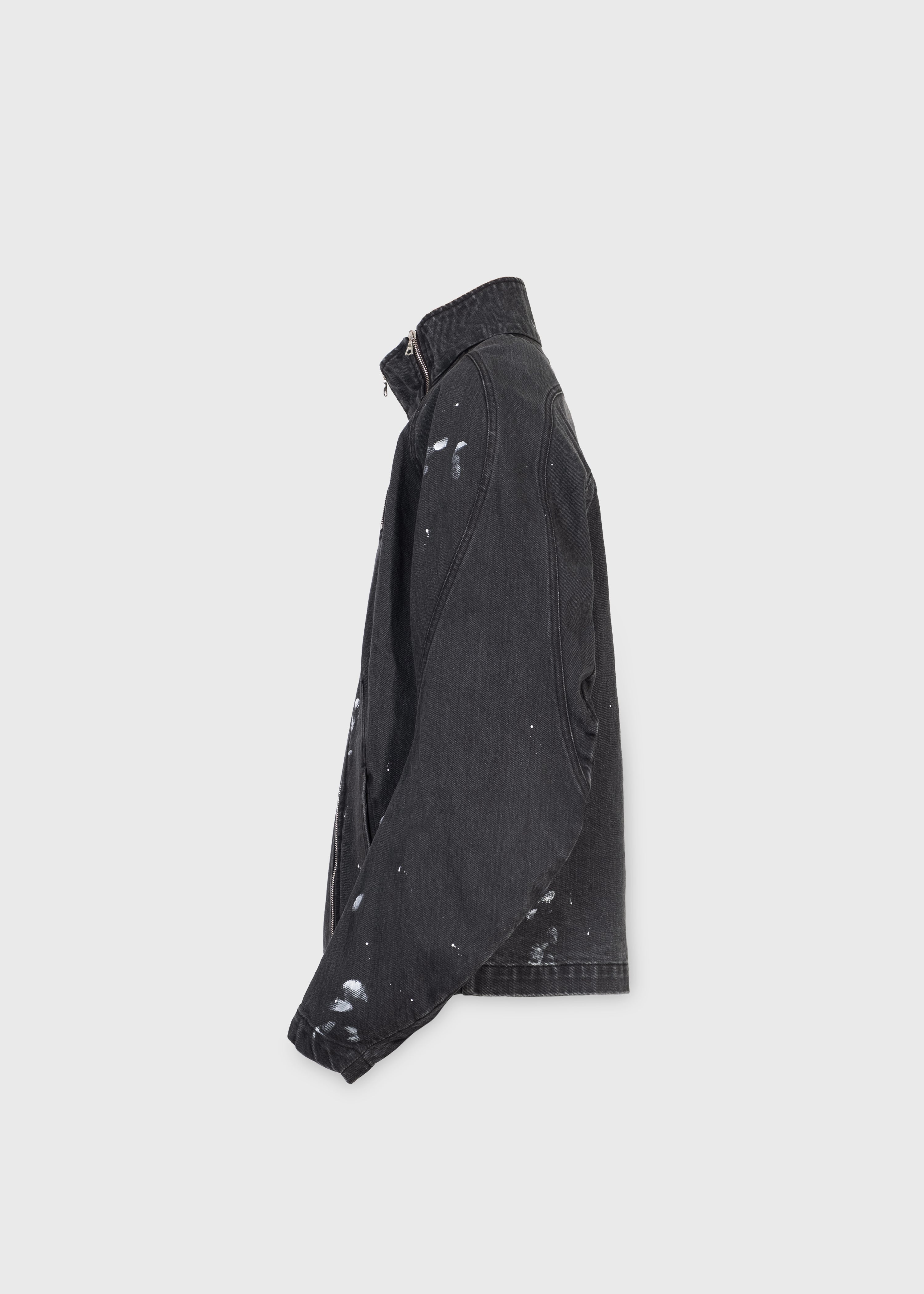Articulated Sleeve Denim Jacket (Grey)